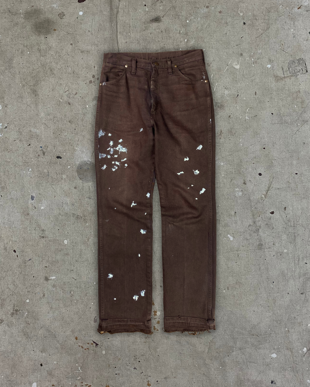 Vintage 1990s Wrangler Painted Overdyed Brown Jeans 30x31 | Found 